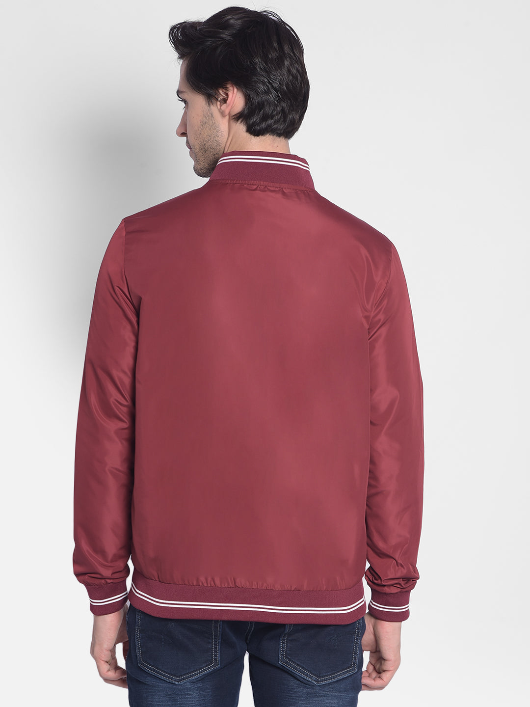 Maroon Bomber Jacket-Men Jackets-Crimsoune Club