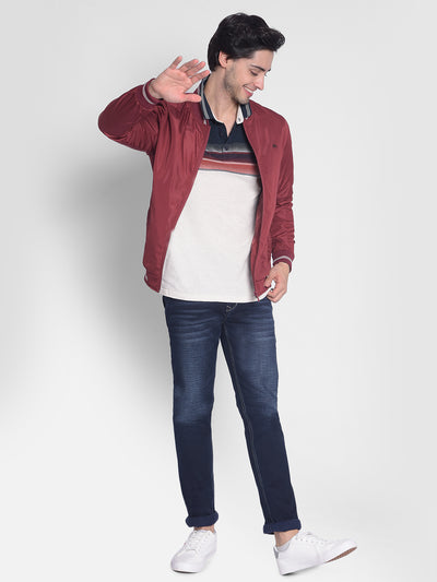 Maroon Bomber Jacket-Men Jackets-Crimsoune Club