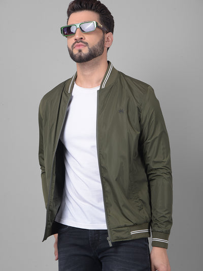 Olive Bomber Jacket-Men Jackets-Crimsoune Club