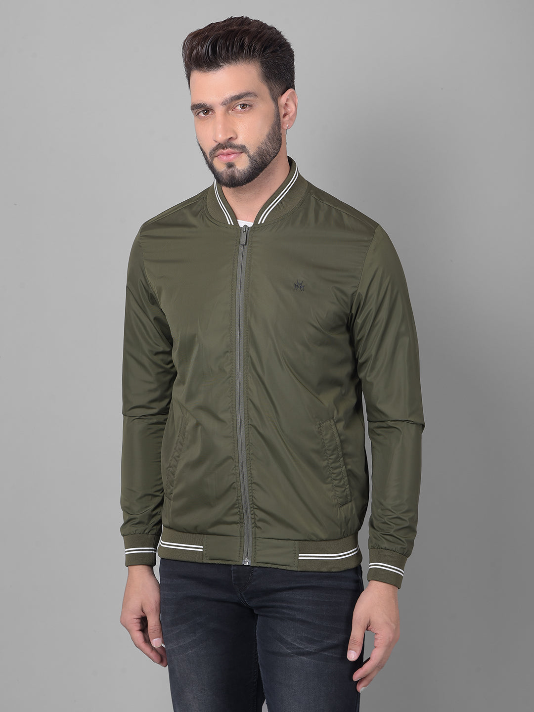 Olive Bomber Jacket-Men Jackets-Crimsoune Club