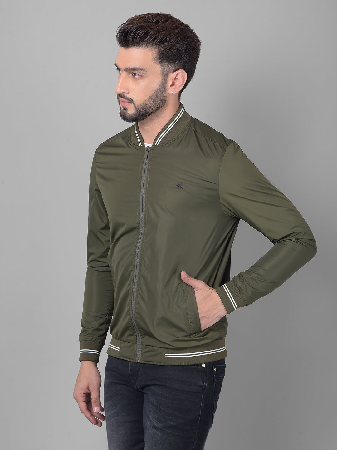 Olive Bomber Jacket-Men Jackets-Crimsoune Club