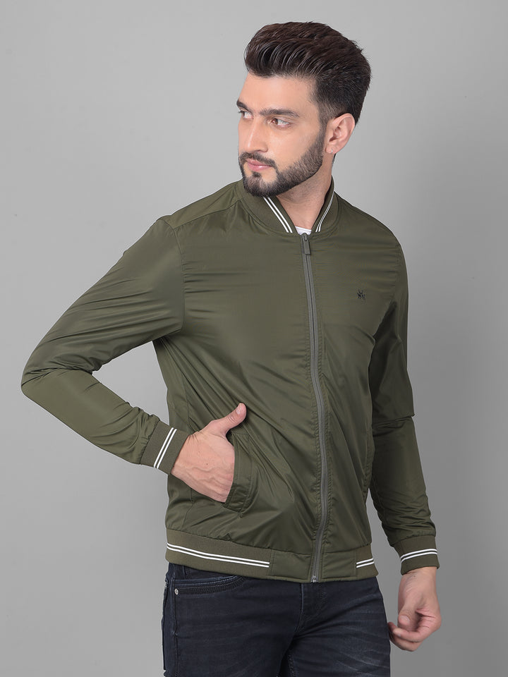 Olive Bomber Jacket-Men Jackets-Crimsoune Club