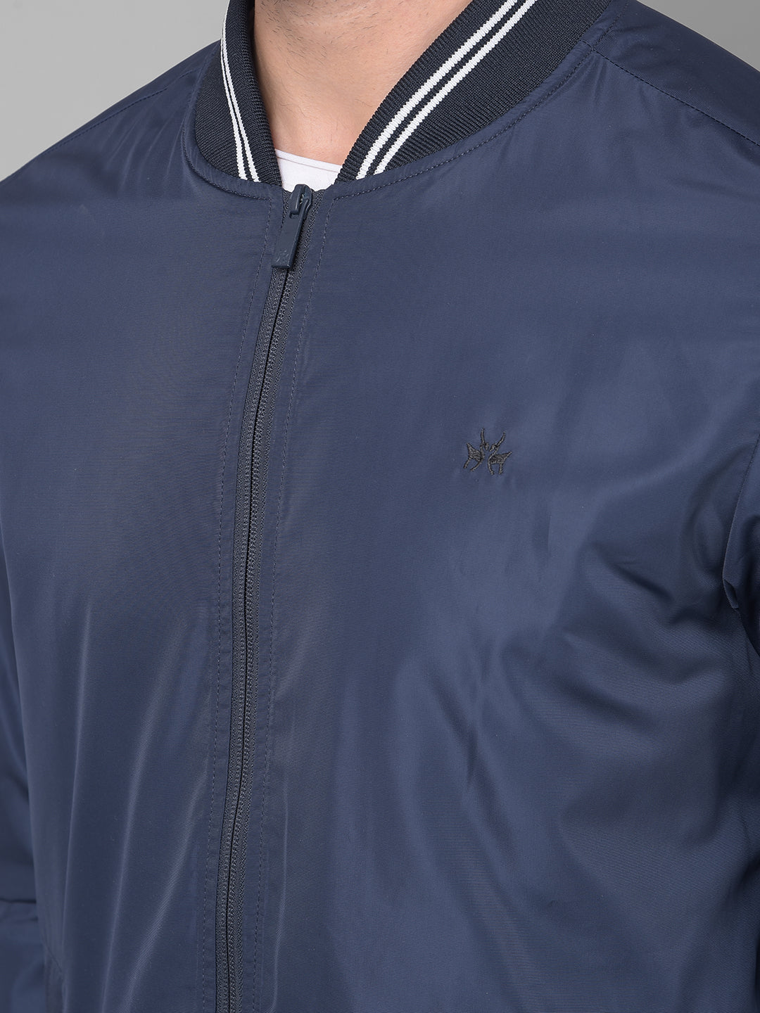 Navy Blue Bomber Jacket-Men Jackets-Crimsoune Club