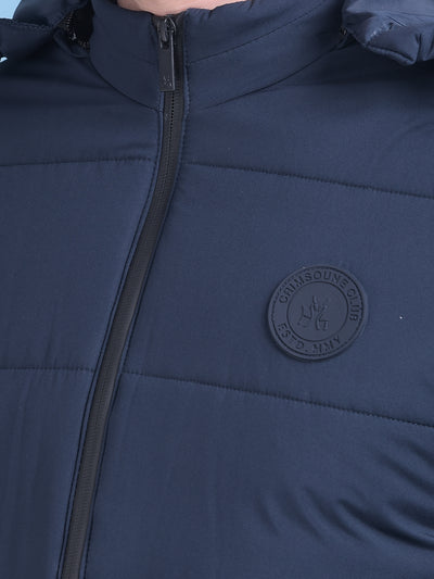 Navy Blue Puffer Jacket-Men Jackets-Crimsoune Club