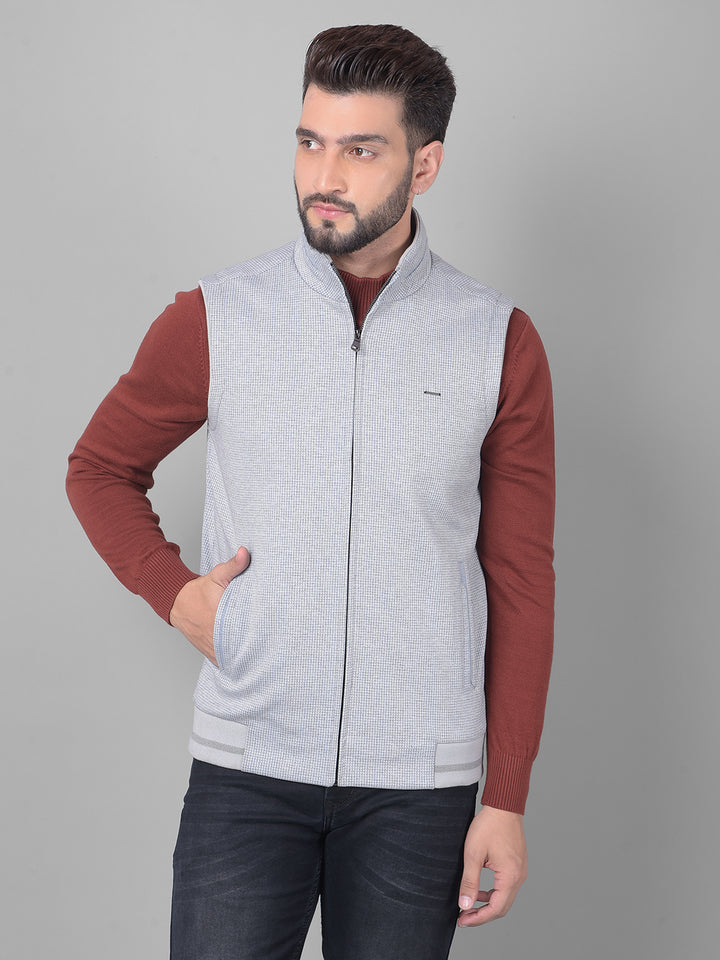 Grey Sleeveless Jacket-Men Jackets-Crimsoune Club