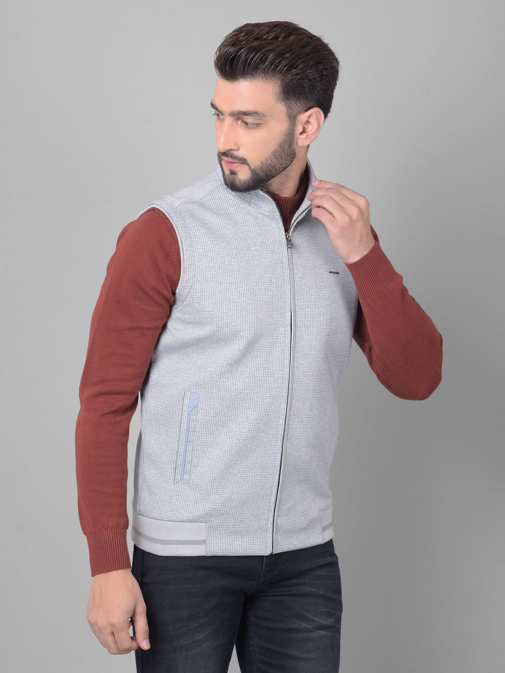 Grey Sleeveless Jacket-Men Jackets-Crimsoune Club