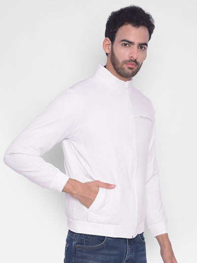 White Bomber Jacket-Men Jackets-Crimsoune Club