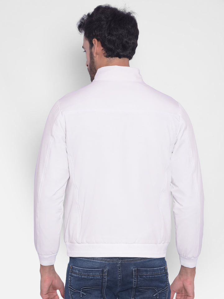 White Bomber Jacket-Men Jackets-Crimsoune Club