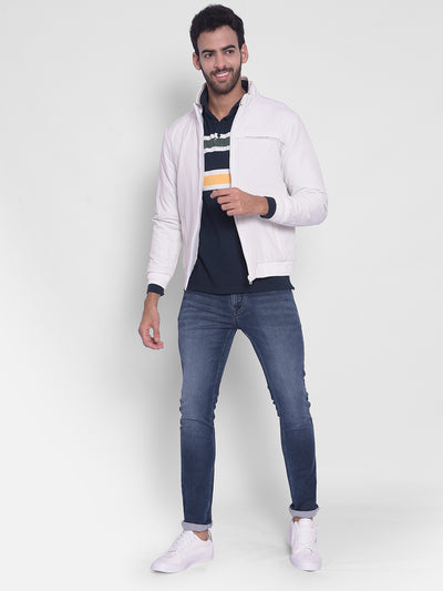 White Bomber Jacket-Men Jackets-Crimsoune Club