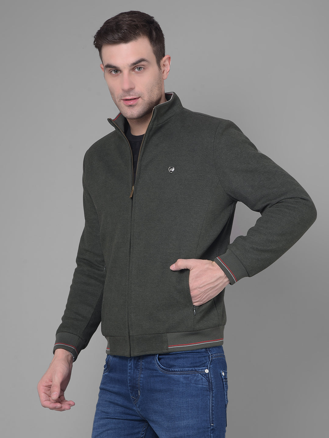 Olive Bomber Jacket-Men Jackets-Crimsoune Club