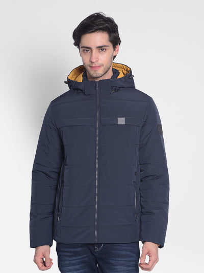 Navy Blue Padded Jacket-Men Jackets-Crimsoune Club