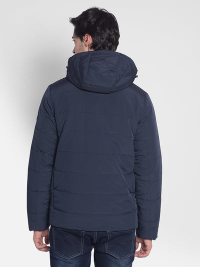 Navy Blue Padded Jacket-Men Jackets-Crimsoune Club