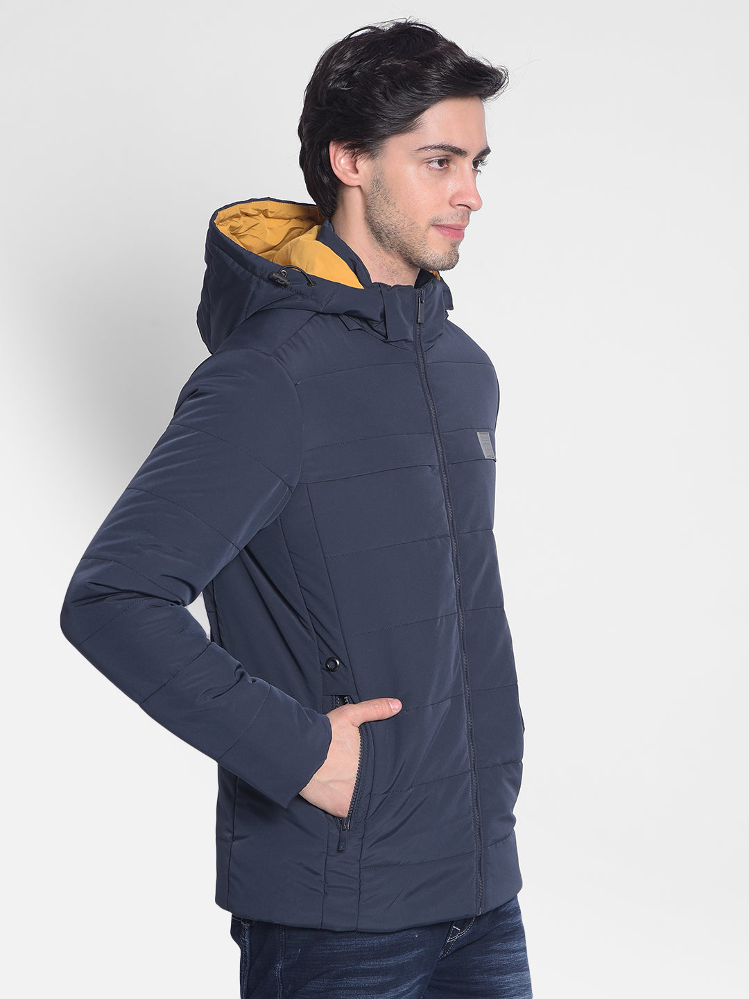 Navy Blue Padded Jacket-Men Jackets-Crimsoune Club