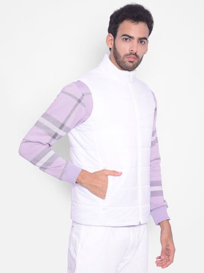 White Puffer Sleeveless Jacket-Men Jackets-Crimsoune Club