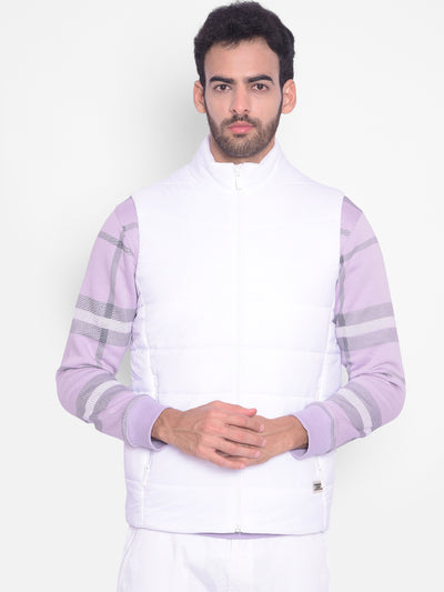 White Puffer Sleeveless Jacket-Men Jackets-Crimsoune Club