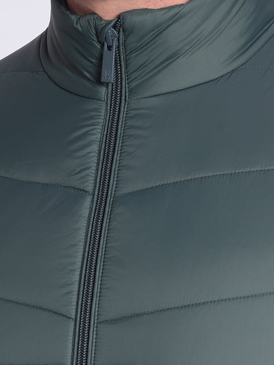 Green Sleeveless Puffer Jacket-Men Jackets-Crimsoune Club