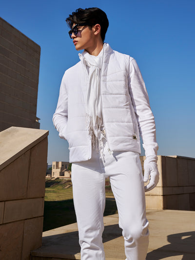 White Bomber Jacket-Men Jackets-Crimsoune Club