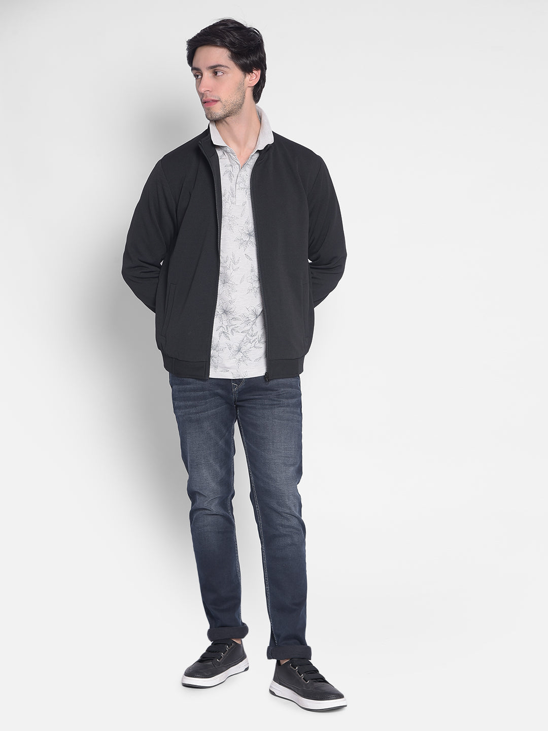 Black Bomber Jacket-Men Jackets-Crimsoune Club