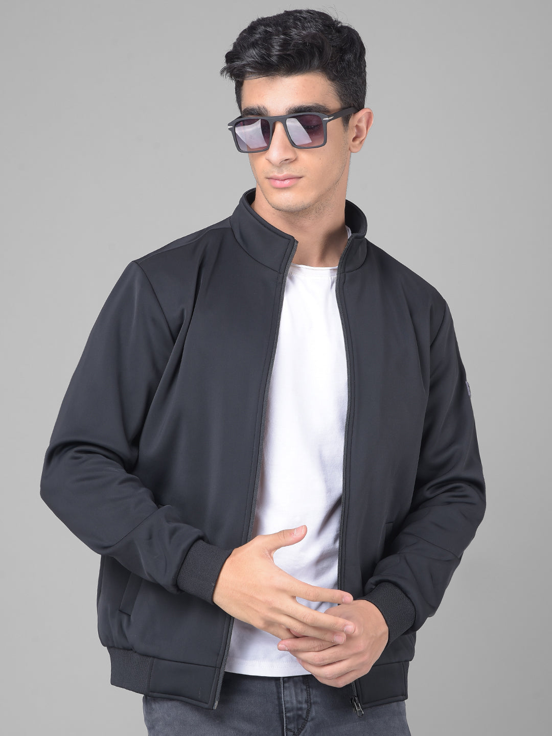 Black Bomber Jacket-Men Jackets-Crimsoune Club