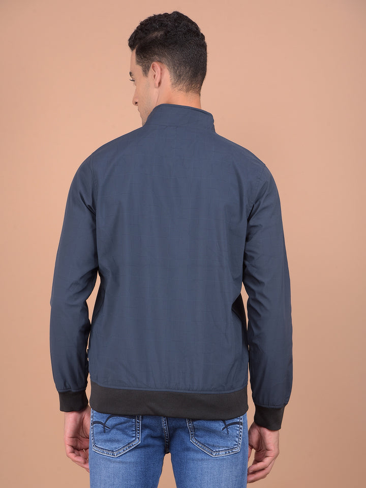 Navy Blue Bomber Jacket-Men Jackets-Crimsoune Club