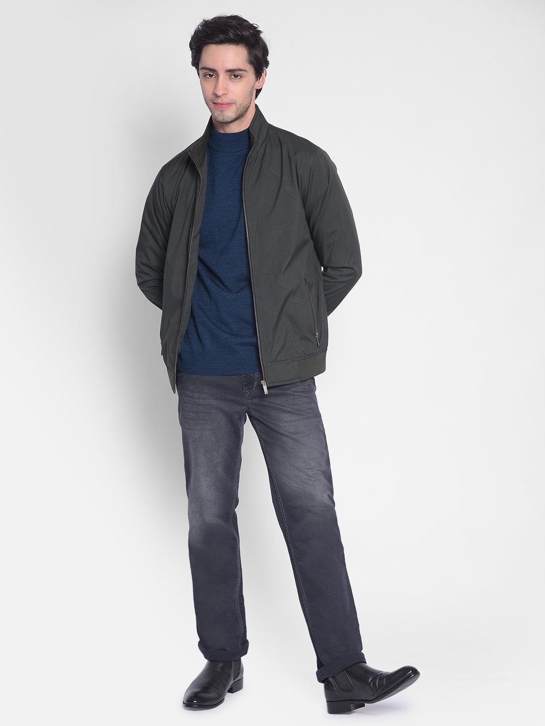Green Printed Jacket-Men Jackets-Crimsoune Club