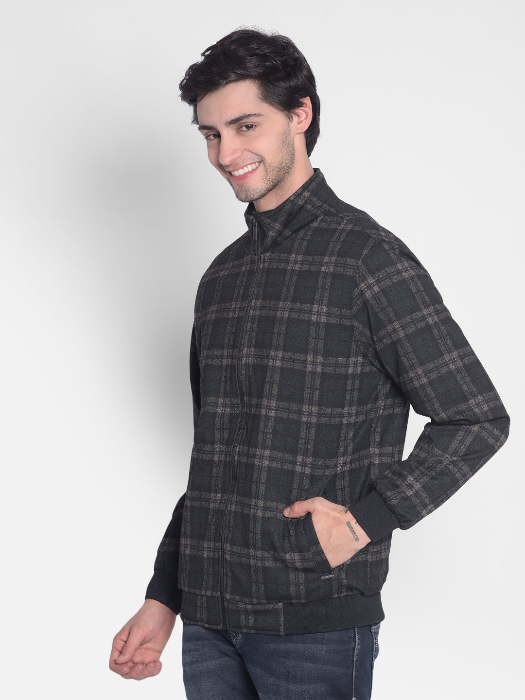 Black Checked Jacket-Men Jackets-Crimsoune Club