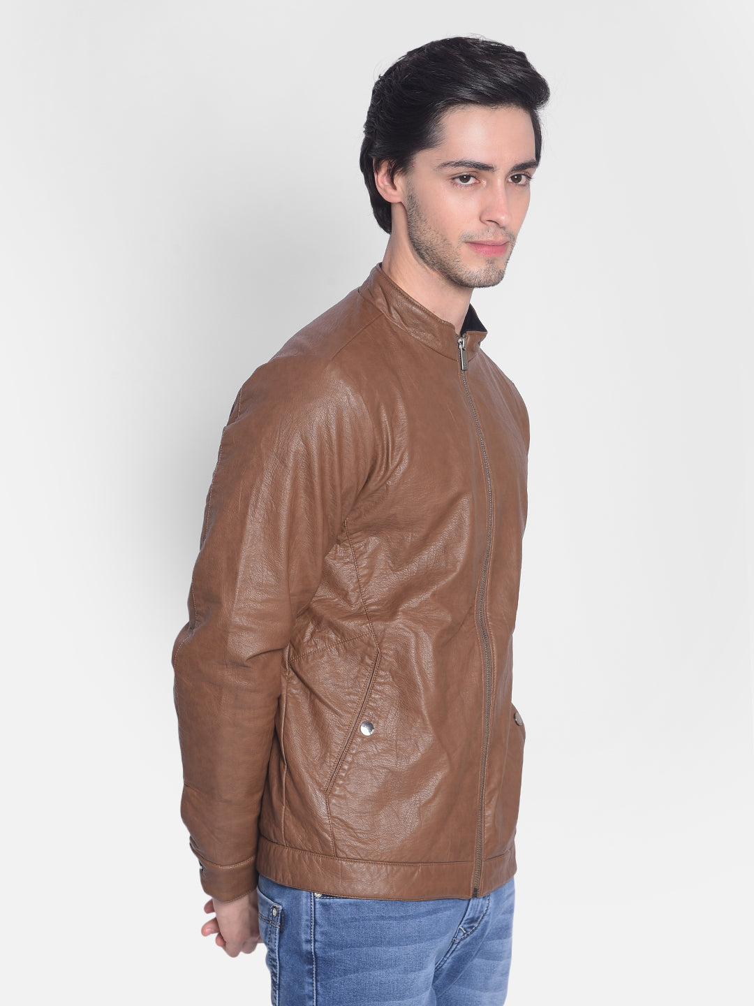 Brown Leather Jacket-Men Jackets-Crimsoune Club