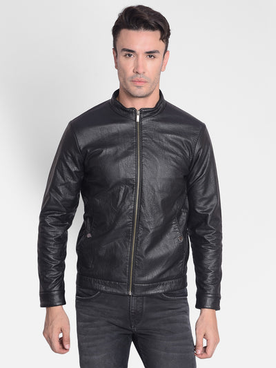 Black Biker Jacket-Men Jackets-Crimsoune Club