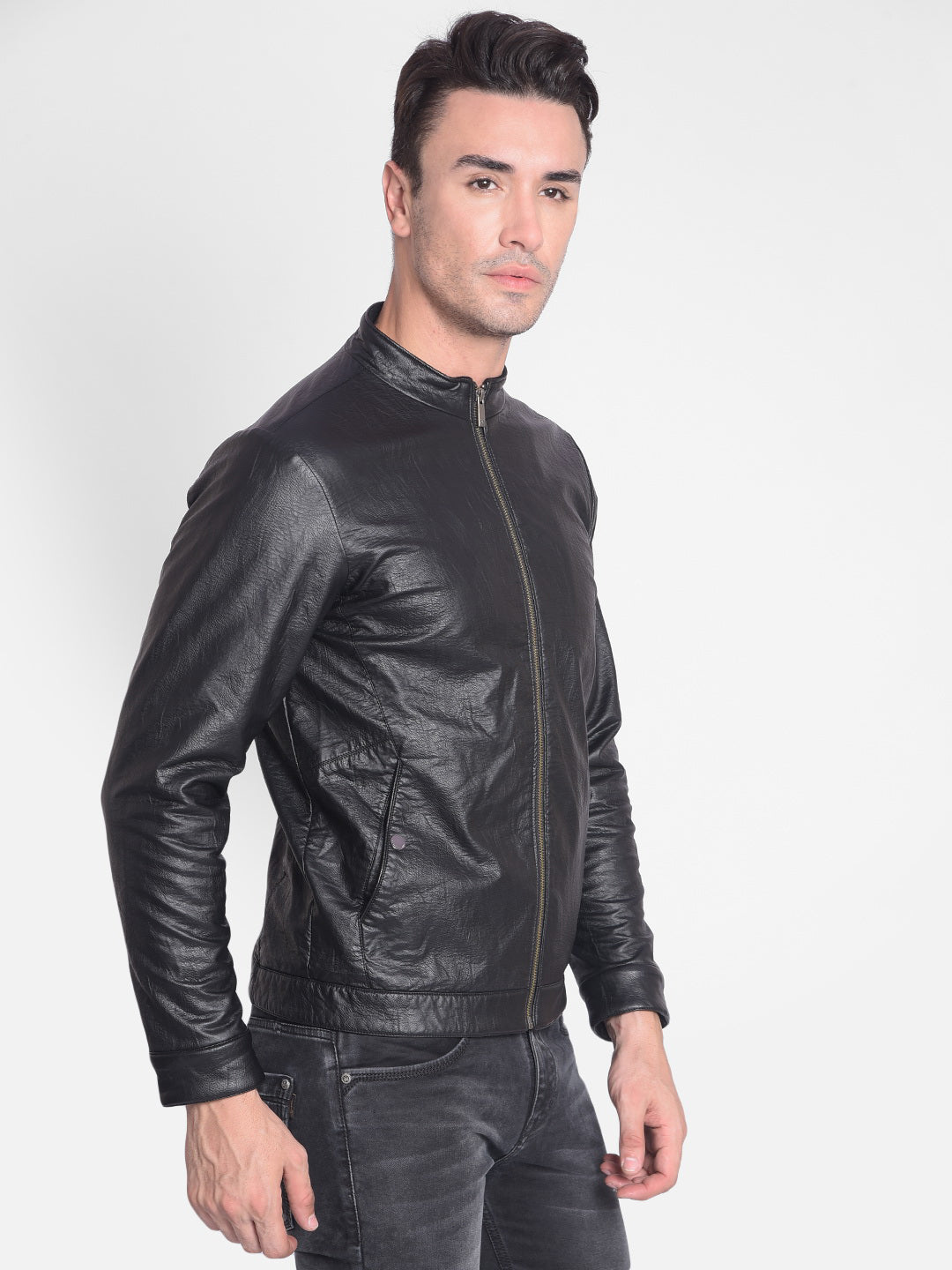 Black Biker Jacket-Men Jackets-Crimsoune Club