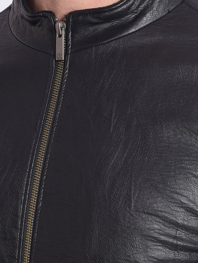 Black Biker Jacket-Men Jackets-Crimsoune Club