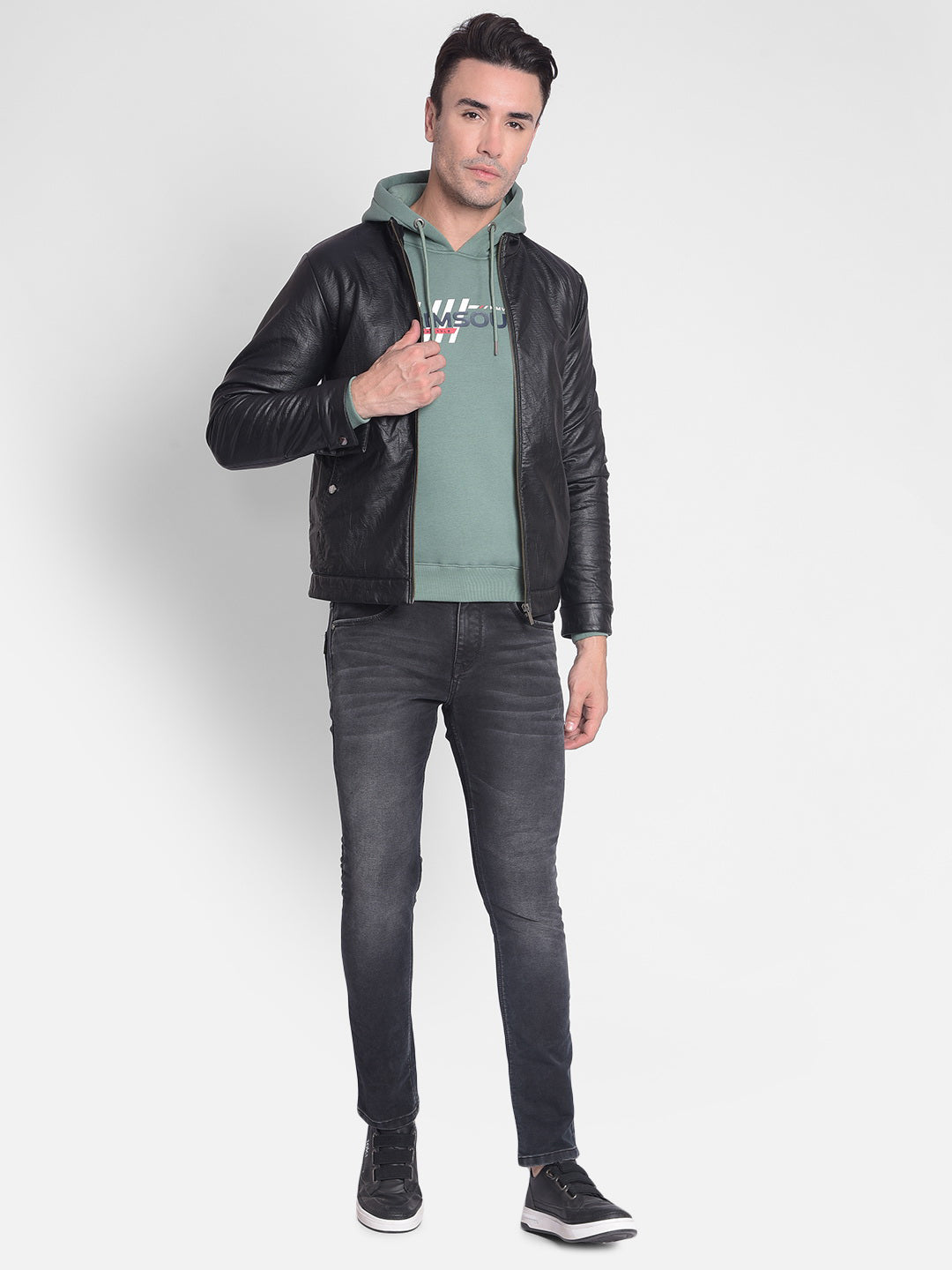 Black Biker Jacket-Men Jackets-Crimsoune Club