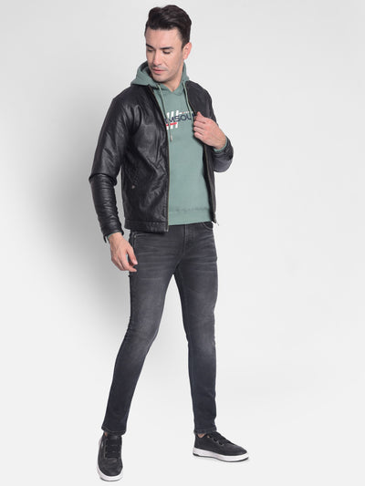 Black Biker Jacket-Men Jackets-Crimsoune Club