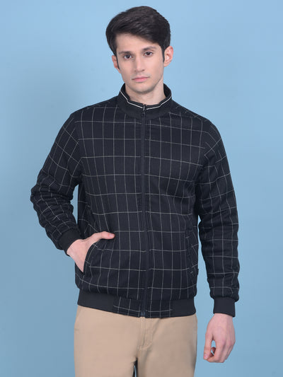 Black Reversible Checked Jacket-Men Jackets-Crimsoune Club