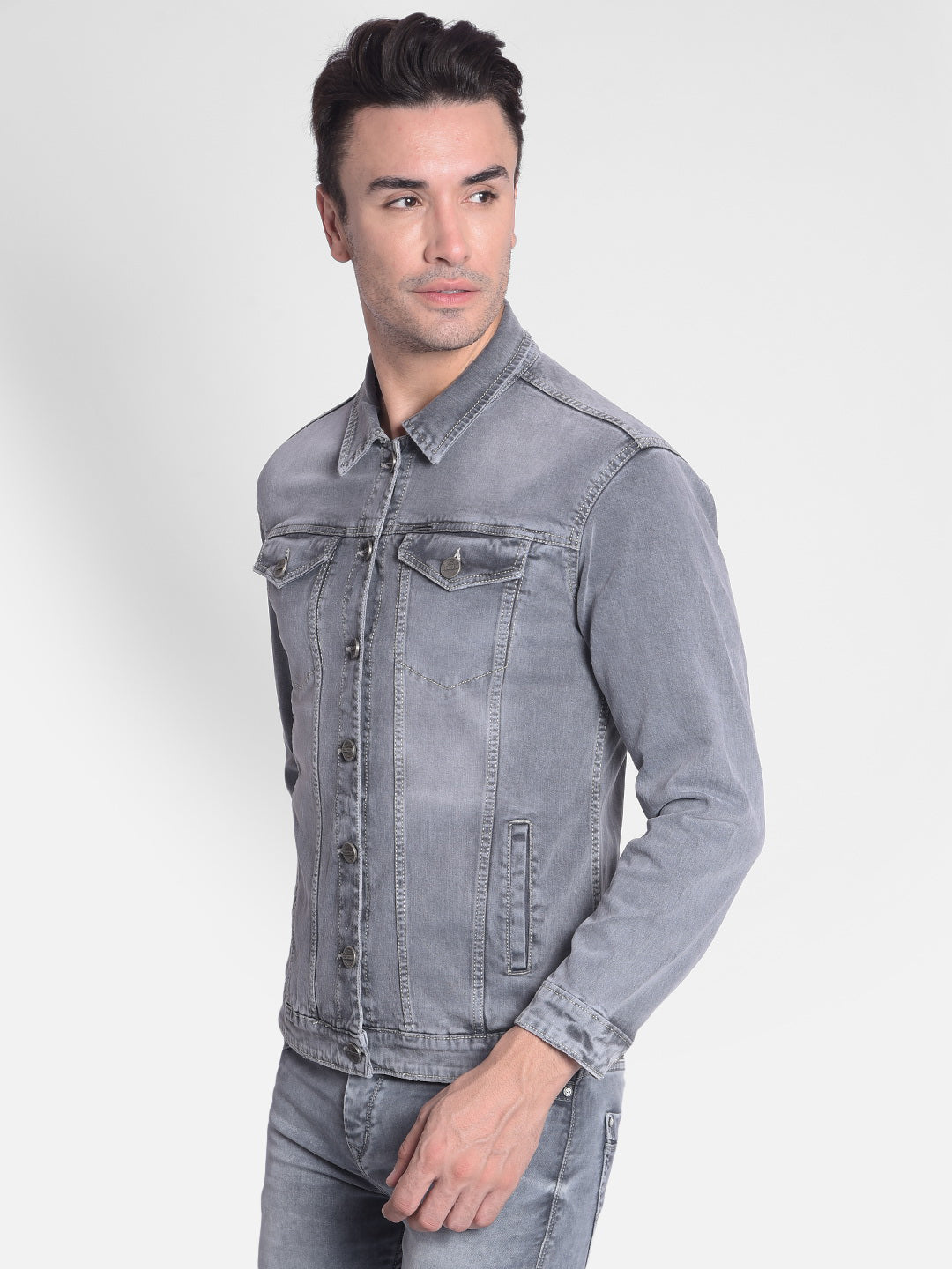 Grey Denim Jacket – Crimsoune Club