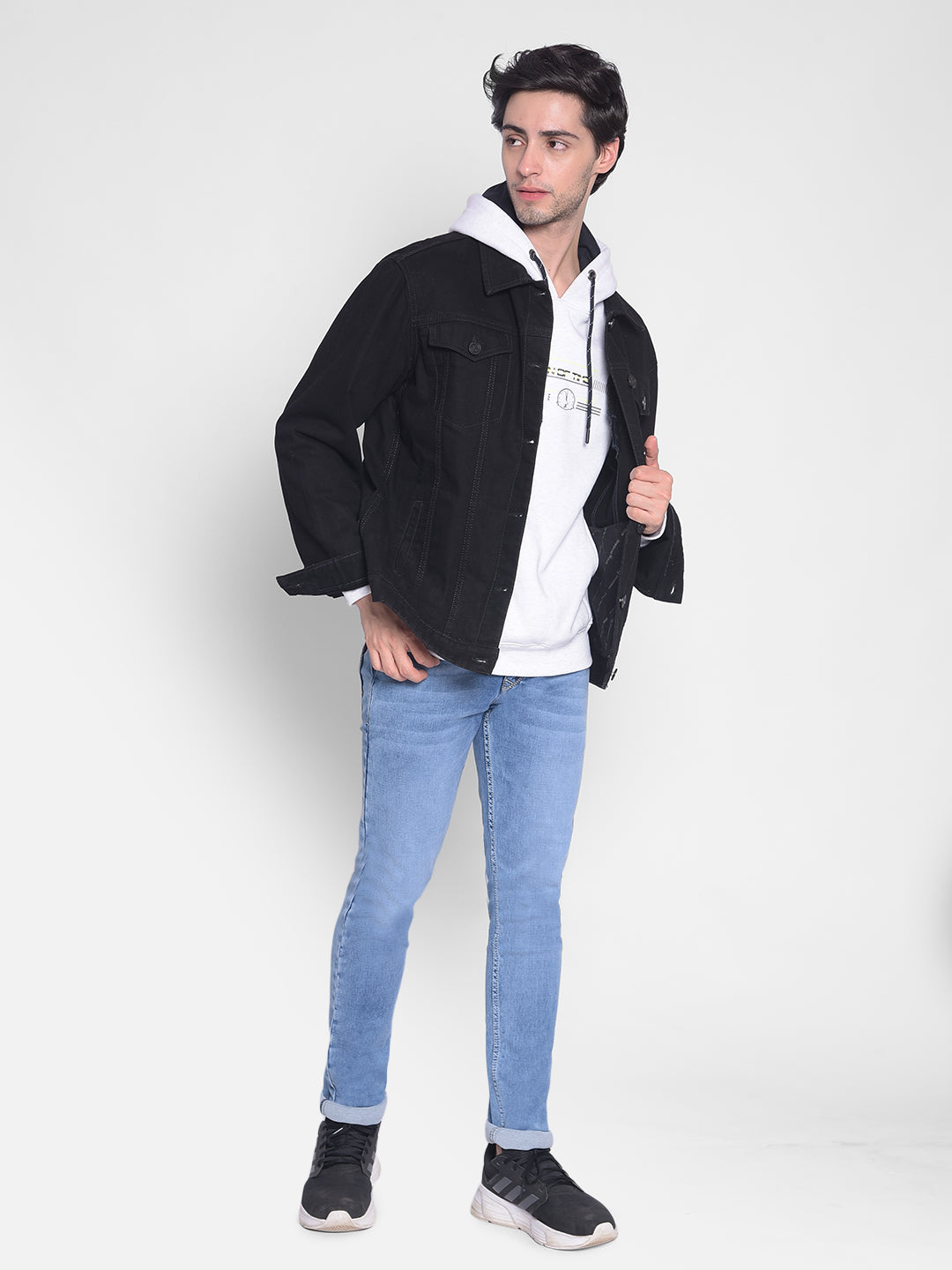 Black Denim Jacket-Men Jackets-Crimsoune Club