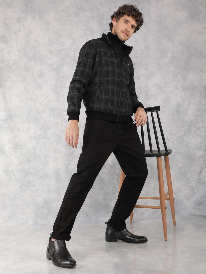Black Checked Jacket-Men Jackets-Crimsoune Club