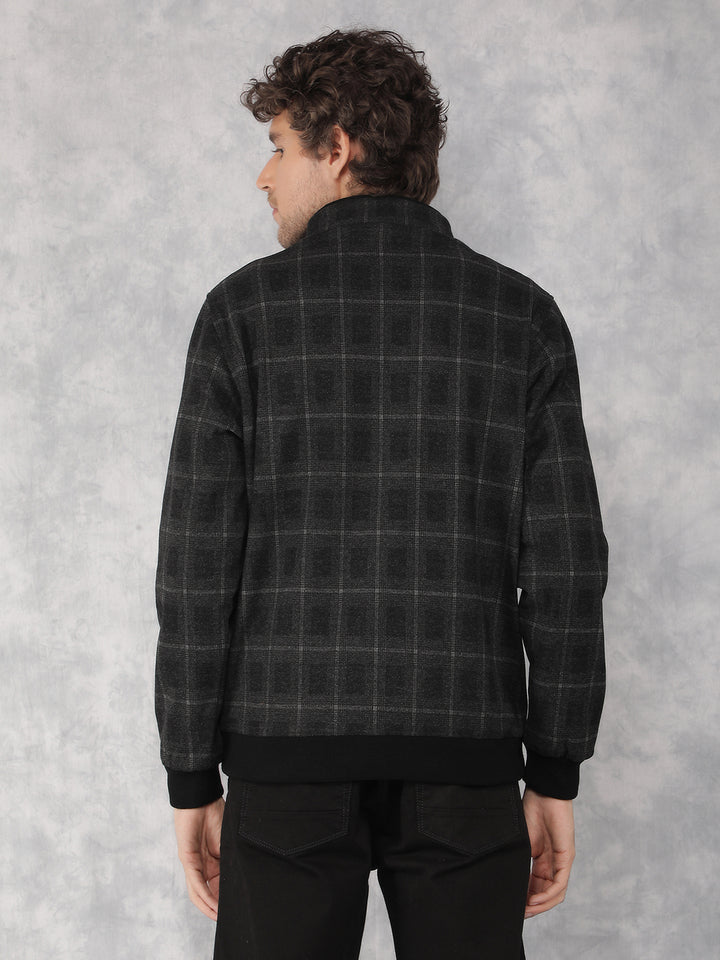 Black Checked Jacket-Men Jackets-Crimsoune Club