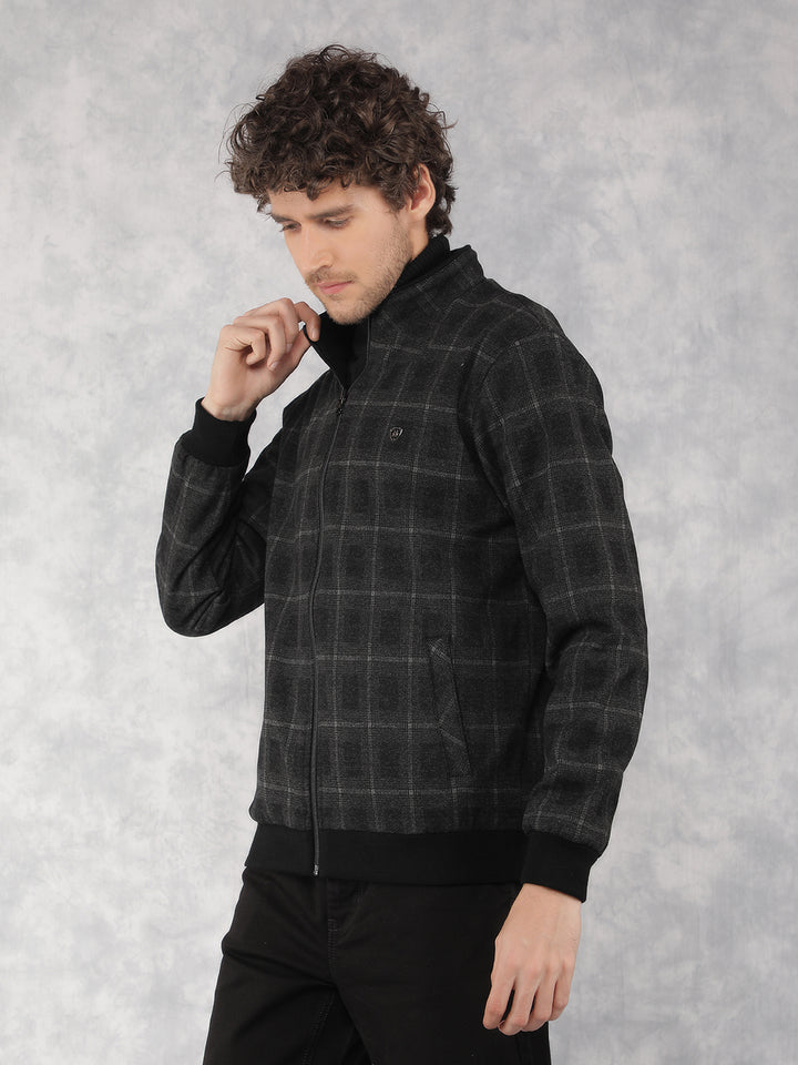 Black Checked Jacket-Men Jackets-Crimsoune Club