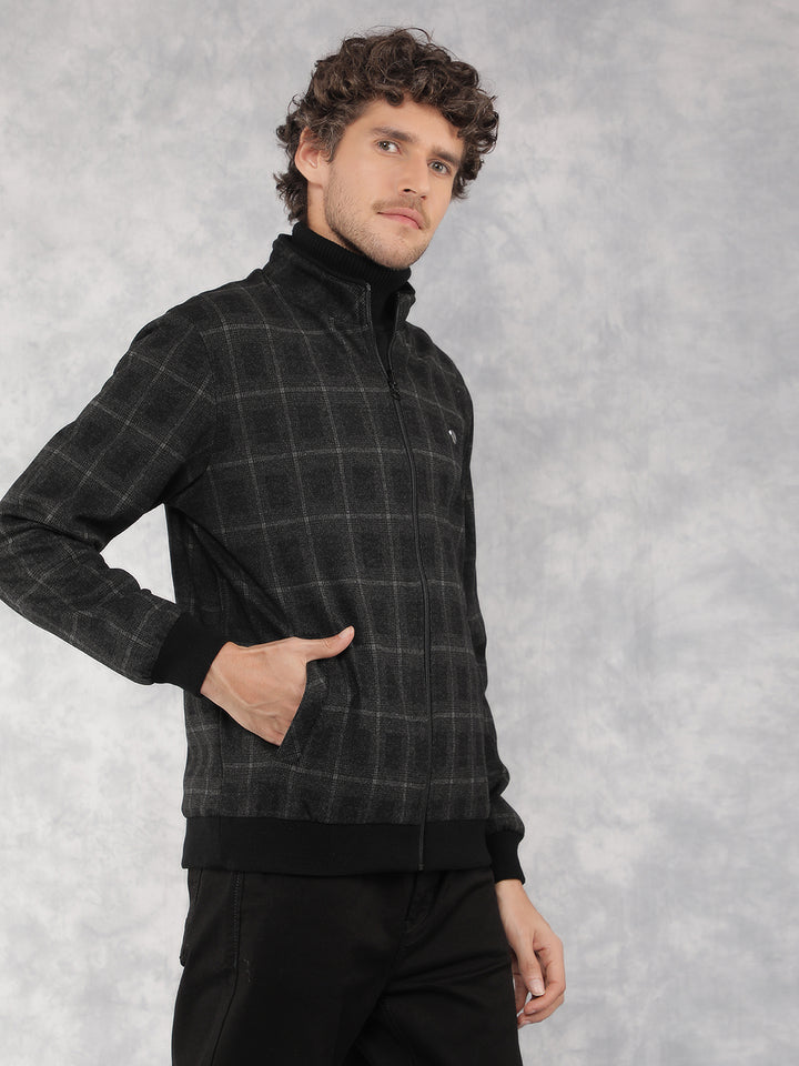 Black Checked Jacket-Men Jackets-Crimsoune Club