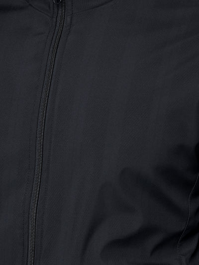 Black Vertical Stripes Bomber Reversible Jacket-Men Jackets-Crimsoune Club