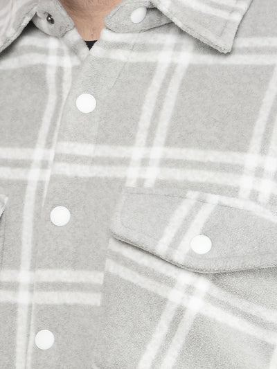 Grey Checked Shacket-Men Shackets-Crimsoune Club