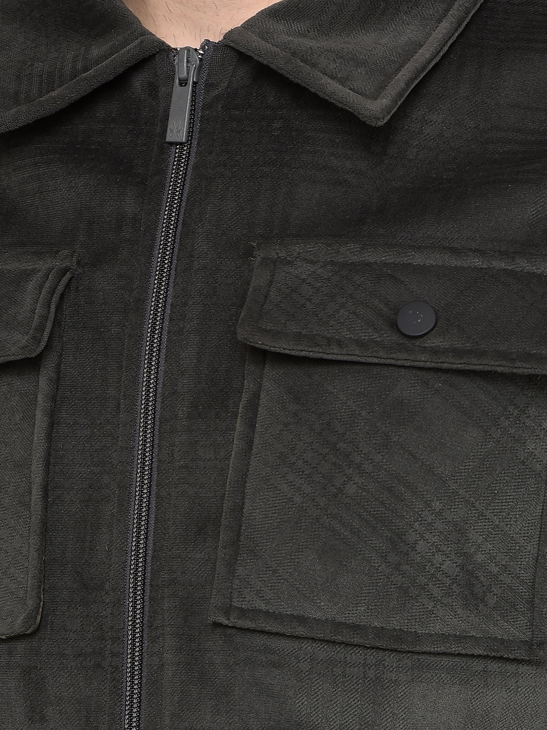 Olive Printed Jacket-Men Jackets-Crimsoune Club