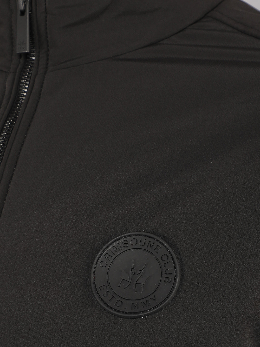 Black Bomber Jacket-Men Jackets-Crimsoune Club