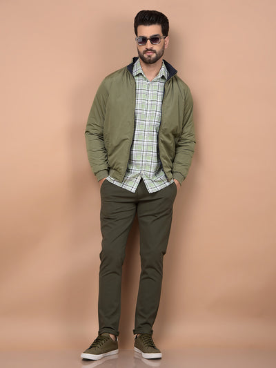 Olive Reversible Jacket-Men Jackets-Crimsoune Club
