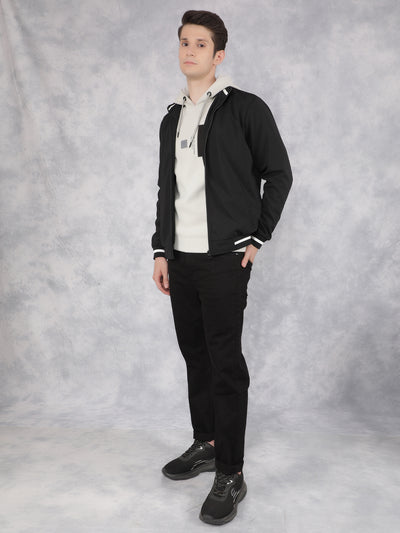 Black Knitted Jacket-Men Jackets-Crimsoune Club