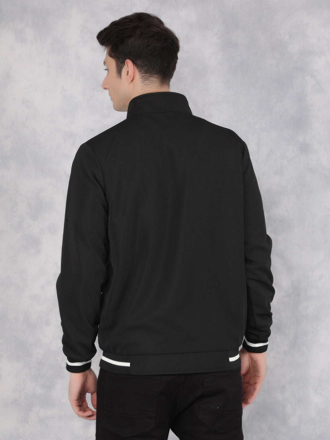 Black Knitted Jacket-Men Jackets-Crimsoune Club