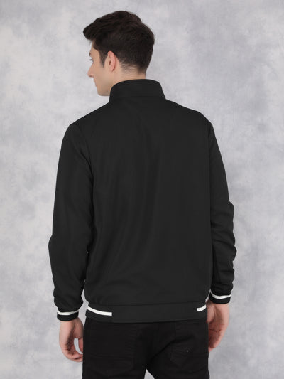 Black Knitted Jacket-Men Jackets-Crimsoune Club