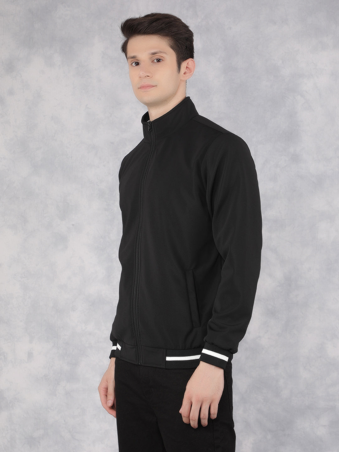 Black Knitted Jacket-Men Jackets-Crimsoune Club