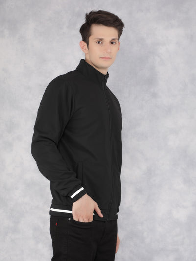 Black Knitted Jacket-Men Jackets-Crimsoune Club