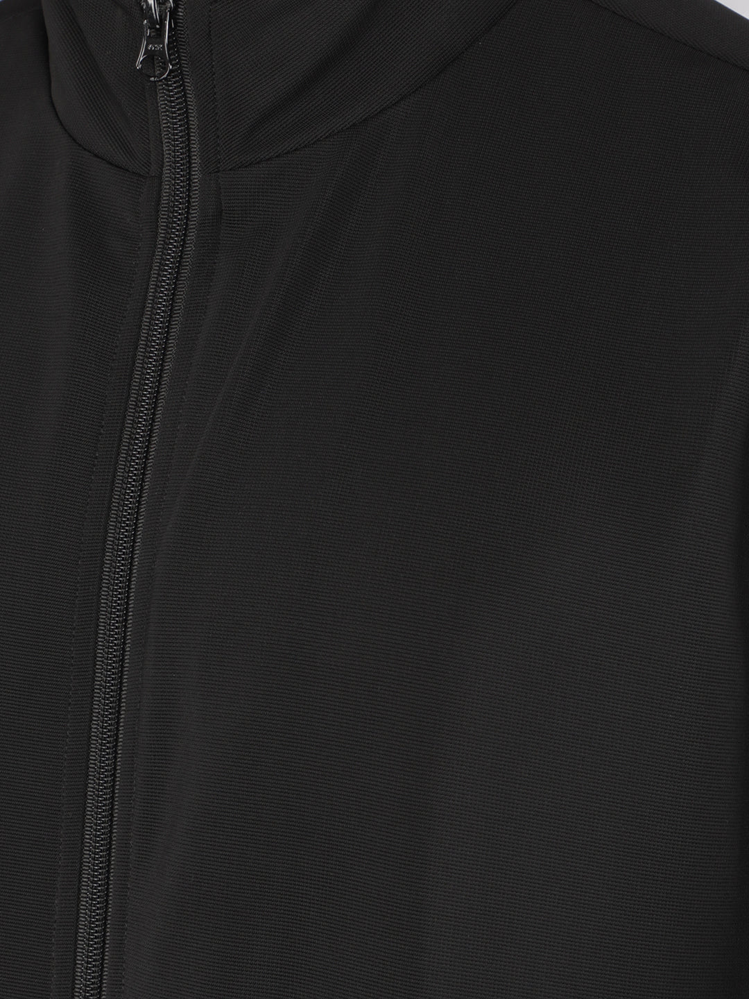 Black Knitted Jacket-Men Jackets-Crimsoune Club